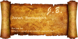 Jenet Bernadett névjegykártya